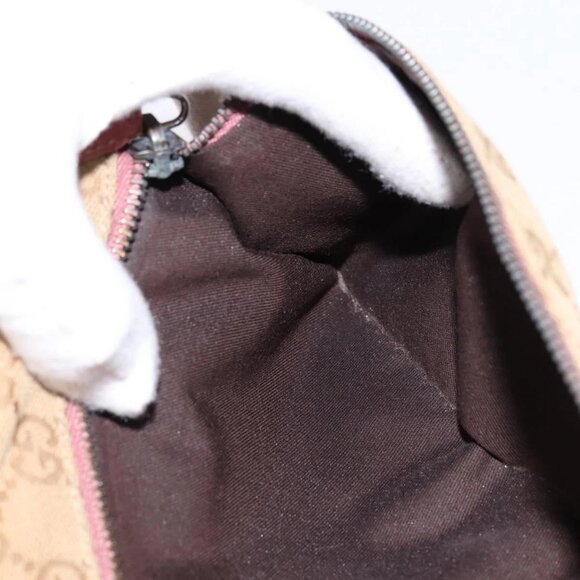GUCCI GG Canvas Sherry Line Waist Bag Beige Pink Silver 28566 Auth 144532 - Picture 11 of 16
